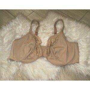 Playtex Secrets 4423 Front Close Unljned Underwire Bra Lace Womens 42D Beige